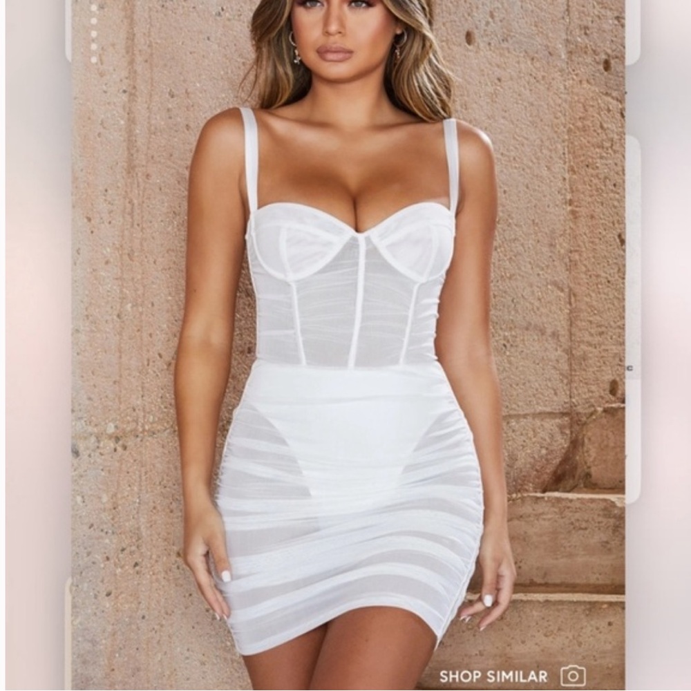 Oh Polly Sheer Mesh Underwired Mini Dress